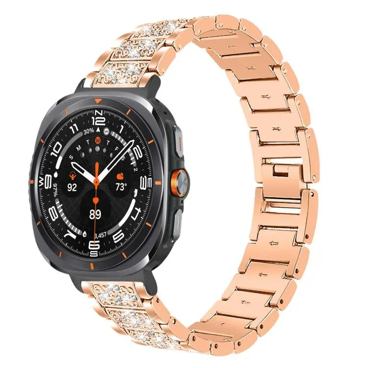 xDfind ダイヤモンド ジュエリー ステンレススチール 時計バンド、Samsung Galaxy Watch Ultra / Ultra 2025 用、Samsung Galaxy Watch8 / Watch8 Classic 用、Samsung Galaxy Watch7 / FE / 6 / 5 / 4 用、Samsung Galaxy Fit3 用