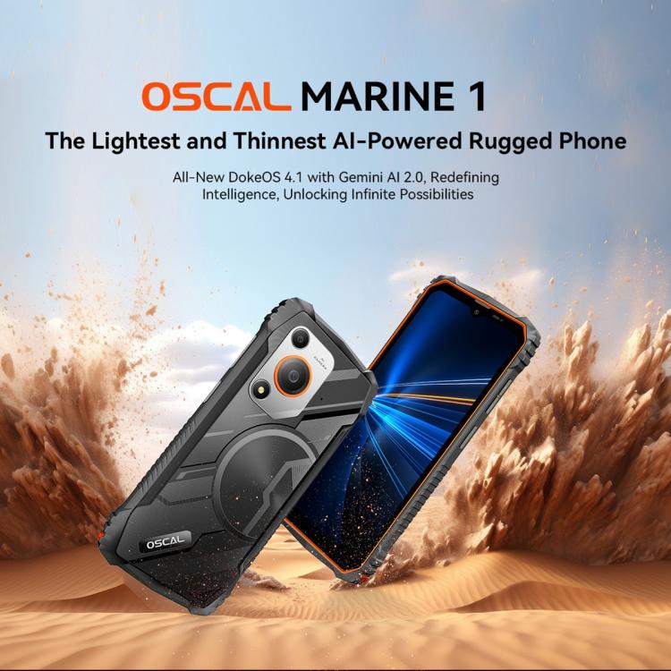 Blackview Oscal Marine 1、6.56インチ Android 15 Unisoc UMS9230E T615 オクタコア、ネットワーク：4G、OTG、NFC、4GB+128GB