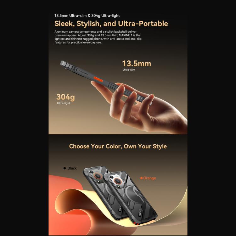 Blackview Oscal Marine 1、6.56インチ Android 15 Unisoc UMS9230E T615 オクタコア、ネットワーク：4G、OTG、NFC、4GB+128GB