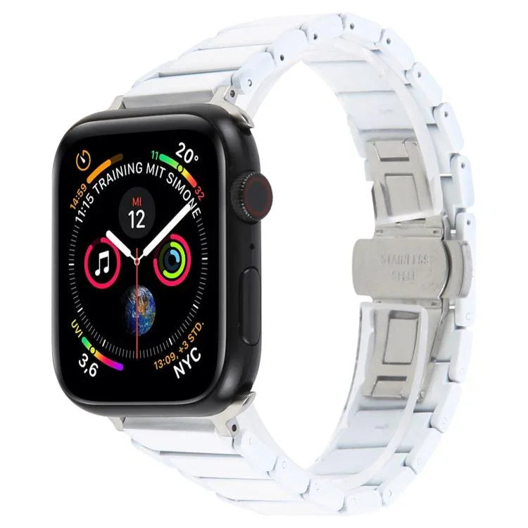 スリービーズ セラミック 18mm スチール ウォッチバンド、Apple Watch 46mm / 49mm / 45mm / 44mm 用、Apple Watch 42mm / 41mm / 40mm / 38mm 用