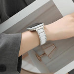 スリービーズ セラミック 18mm スチール ウォッチバンド、Apple Watch 46mm / 49mm / 45mm / 44mm 用、Apple Watch 42mm / 41mm / 40mm / 38mm 用
