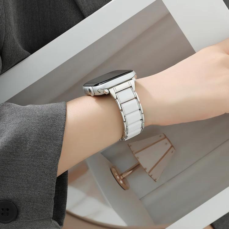 スリービーズ セラミック 18mm スチール ウォッチバンド、Apple Watch 46mm / 49mm / 45mm / 44mm 用、Apple Watch 42mm / 41mm / 40mm / 38mm 用