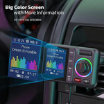 BT98 Colorful Screen Car Bluetooth MP3 Player FM Transmitter Cigarette Lighter Charging, BT98