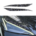 2pcs/Set Forged Gold Foil Carbon Fiber Car Light Eyebrow Decorative Sticker for Chevrolet Corvette C8 2020-, Left and Right Driver, Light Eyebrow