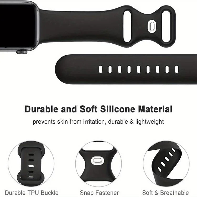 バタフライバックル シリコン ウォッチバンド フィルム一体型PCカバー付き、Apple Watch シリーズ 44mm 用、Apple Watch シリーズ 40mm 用、Apple Watch シリーズ 10 / 11 46mm 用、Apple Watch シリーズ 10 / 11 42mm 用、Apple Watch シリーズ 45mm 用
