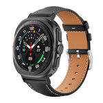 xDfind フラットヘッド ブラックシャーク 細粒レザー 時計バンド、Samsung Galaxy Watch Ultra / Ultra 2025 用、Samsung Galaxy Watch8 / Watch8 Classic 用、Samsung Galaxy Watch7 / FE / 6 / 5 / 4 用