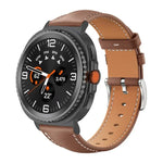 xDfind フラットヘッド ブラックシャーク 細粒レザー 時計バンド、Samsung Galaxy Watch Ultra / Ultra 2025 用、Samsung Galaxy Watch8 / Watch8 Classic 用、Samsung Galaxy Watch7 / FE / 6 / 5 / 4 用