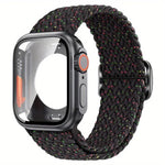 ラダーバックル ループ ナイロン ウォッチバンド 超薄型 49mm フィルムPCカバー付き、Apple Watch シリーズ 44mm 用、Apple Watch シリーズ 40mm 用、Apple Watch シリーズ 10 / 11 46mm 用、Apple Watch シリーズ 10 / 11 42mm 用、Apple Watch シリーズ 45mm 用