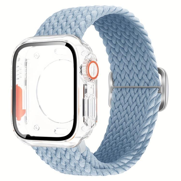 ラダーバックル ループ ナイロン ウォッチバンド 超薄型 49mm フィルムPCカバー付き、Apple Watch シリーズ 44mm 用、Apple Watch シリーズ 40mm 用、Apple Watch シリーズ 10 / 11 46mm 用、Apple Watch シリーズ 10 / 11 42mm 用、Apple Watch シリーズ 45mm 用