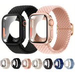 ラダーバックル ループ ナイロン ウォッチバンド 超薄型 49mm フィルムPCカバー付き、Apple Watch シリーズ 44mm 用、Apple Watch シリーズ 40mm 用、Apple Watch シリーズ 10 / 11 46mm 用、Apple Watch シリーズ 10 / 11 42mm 用、Apple Watch シリーズ 45mm 用