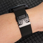 アンブレラバックル ミラネーゼ ステンレススチール 時計バンド、Samsung Galaxy Watch Ultra / Ultra 2025 用、Samsung Galaxy Watch8 / Watch8 Classic 用