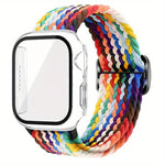 ラダーバックル ループ ナイロン ウォッチバンド フィルム フロストPCカバー付き、Apple Watch シリーズ 44mm 用、Apple Watch シリーズ 40mm 用、Apple Watch シリーズ 10 / 11 46mm 用、Apple Watch シリーズ 10 / 11 42mm 用、Apple Watch シリーズ 45mm 用、Apple Watch シリーズ 41mm 用