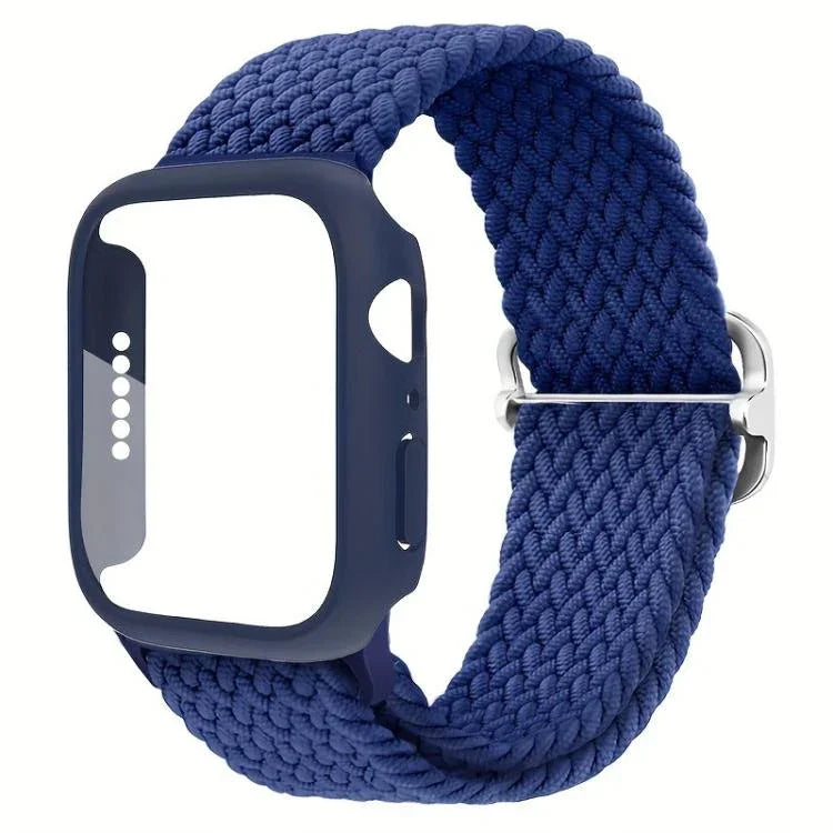 ラダーバックル ループ ナイロン ウォッチバンド フィルム フロストPCカバー付き、Apple Watch シリーズ 44mm 用、Apple Watch シリーズ 40mm 用、Apple Watch シリーズ 10 / 11 46mm 用、Apple Watch シリーズ 10 / 11 42mm 用、Apple Watch シリーズ 45mm 用、Apple Watch シリーズ 41mm 用