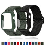 ラダーバックル ループ ナイロン ウォッチバンド フィルム フロストPCカバー付き、Apple Watch シリーズ 44mm 用、Apple Watch シリーズ 40mm 用、Apple Watch シリーズ 10 / 11 46mm 用、Apple Watch シリーズ 10 / 11 42mm 用、Apple Watch シリーズ 45mm 用、Apple Watch シリーズ 41mm 用