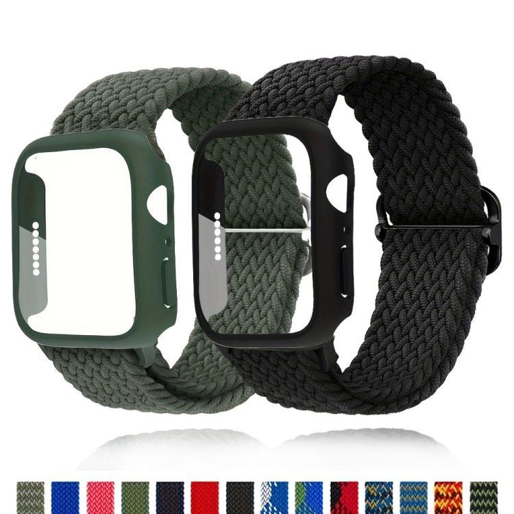 ラダーバックル ループ ナイロン ウォッチバンド フィルム フロストPCカバー付き、Apple Watch シリーズ 44mm 用、Apple Watch シリーズ 40mm 用、Apple Watch シリーズ 10 / 11 46mm 用、Apple Watch シリーズ 10 / 11 42mm 用、Apple Watch シリーズ 45mm 用、Apple Watch シリーズ 41mm 用