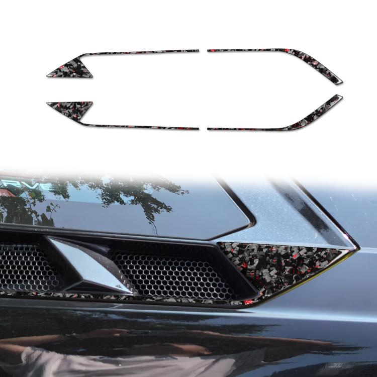 4pcs/Set Forged Gold Foil Carbon Fiber Car Roof Engine Vents Decorative Sticker for Chevrolet Corvette C8 2020-, Left and Right Driver, Roof Engine Vents