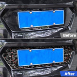 Forged Gold Foil Carbon Fiber Car Rear License Plate Frame Decorative Sticker for Chevrolet Corvette C8 2020-, Left and Right Driver, Rear License Plate Frame