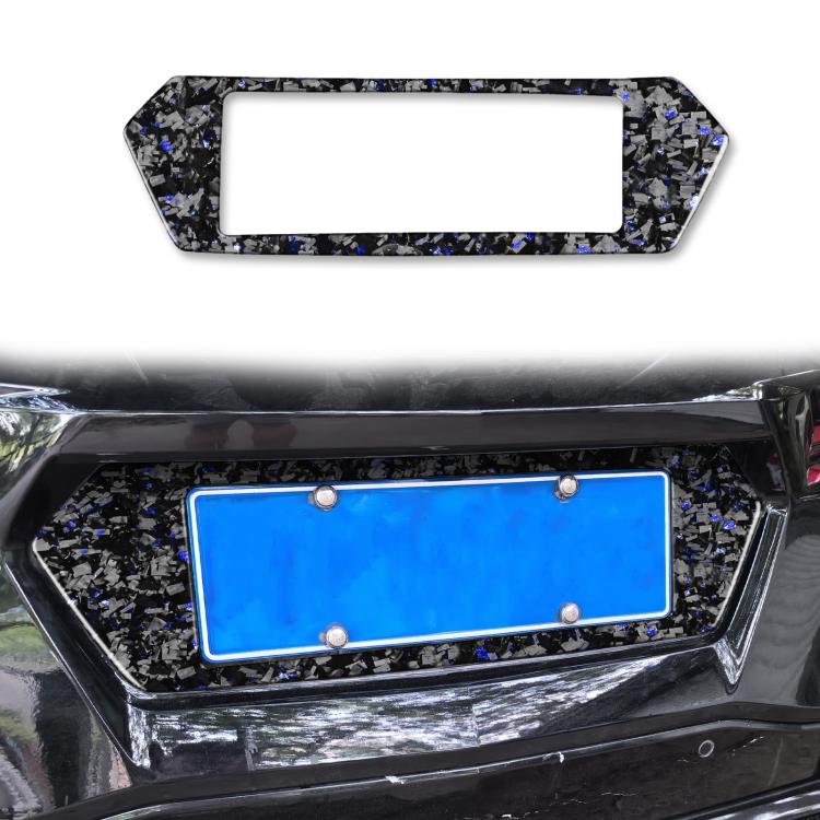 Forged Gold Foil Carbon Fiber Car Rear License Plate Frame Decorative Sticker for Chevrolet Corvette C8 2020-, Left and Right Driver, Rear License Plate Frame