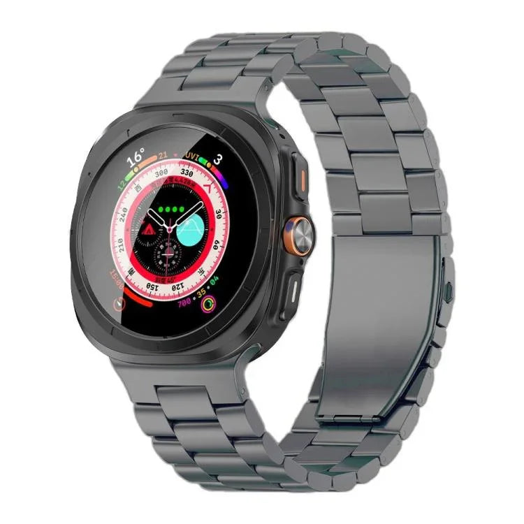 スリービーズ フラットバックル チタン合金ウォッチバンド, Samsung Galaxy Watch Ultra / Ultra 2025用, Samsung Galaxy Watch8 / Watch8 Classic用