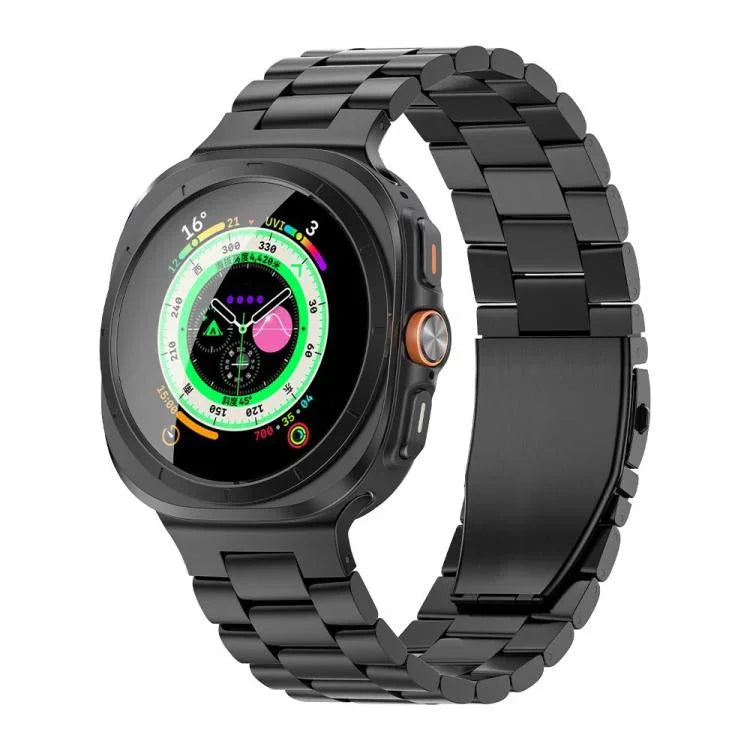 スリービーズ フラットバックル チタン合金ウォッチバンド, Samsung Galaxy Watch Ultra / Ultra 2025用, Samsung Galaxy Watch8 / Watch8 Classic用