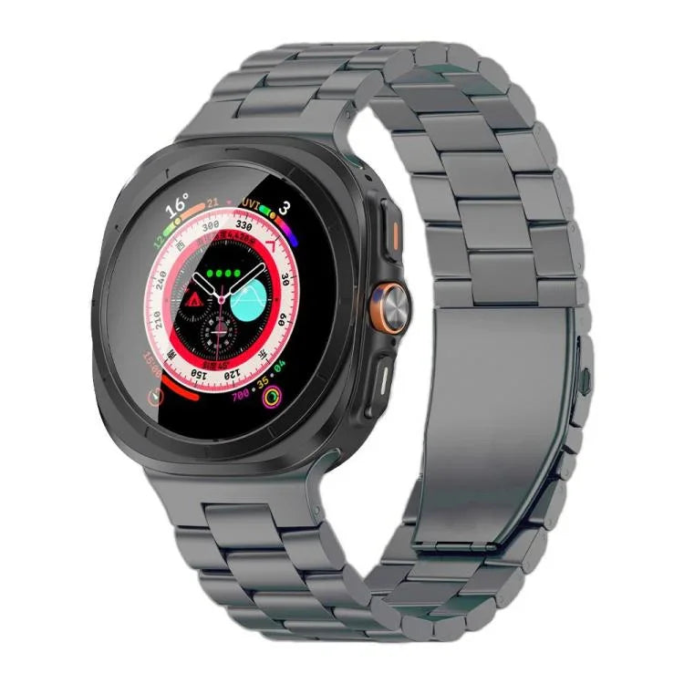 スリービーズ フラットバックル チタン合金ウォッチバンド, Samsung Galaxy Watch Ultra / Ultra 2025用, Samsung Galaxy Watch8 / Watch8 Classic用