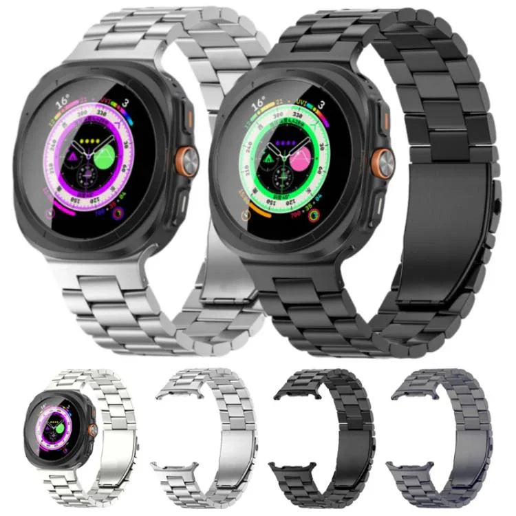 スリービーズ フラットバックル チタン合金ウォッチバンド, Samsung Galaxy Watch Ultra / Ultra 2025用, Samsung Galaxy Watch8 / Watch8 Classic用