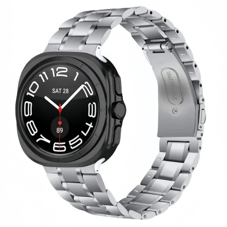 Five Beads Stainless Steel Metal Watch Band, For Samsung Galaxy Watch Ultra / Ultra 2025, For Samsung Galaxy Watch8 / Watch8 Classic
