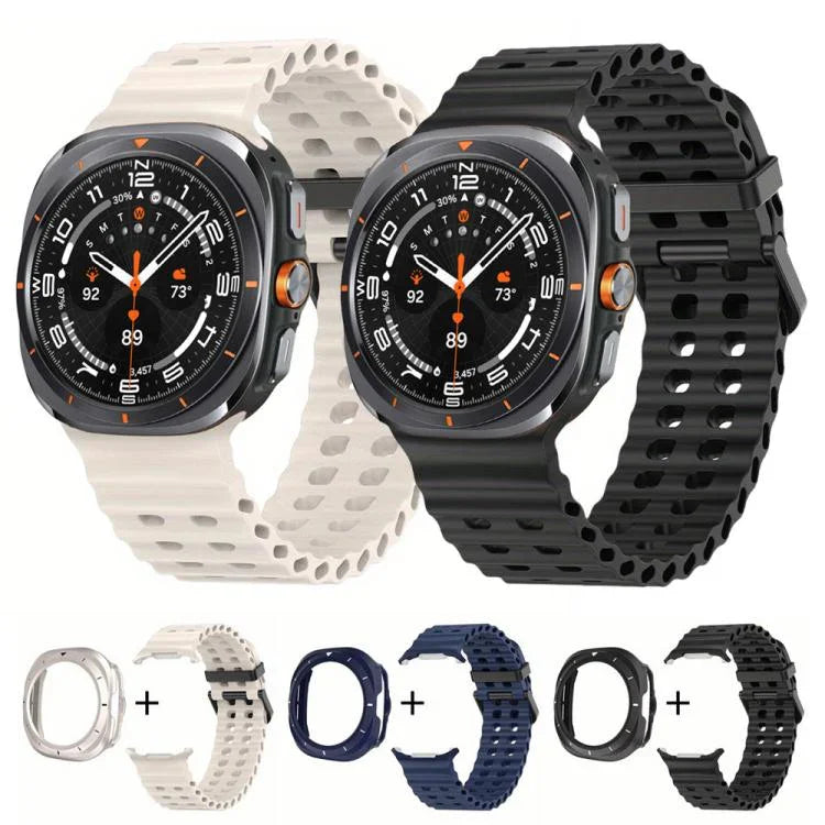 デュアルロウホール シリコンウォッチバンド TPUケース付き、Samsung Galaxy Watch Ultra 47mm / Ultra 2025用