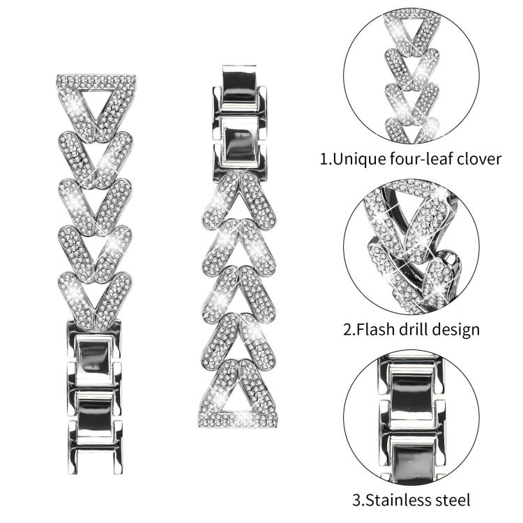 xDfind Small Twist Diamond Metal Watch Band, 20mm For COROS APEX 2 42mm / PACE 2, 20mm For Huawei Watch GT4 / GT3 / GT2, 20mm For Amazfit Bip U / Bip Lite / Bip 3 Pro, 20mm For Amazfit GTS4 Mini/3/2 /2e/2 Mini, 20mm For Xiaomi Haylou RS4 Plus LS11 / LS...