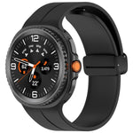 xDfind 折りたたみ式ブラックバックル マグネットシリコンウォッチバンド、Samsung Galaxy Watch8 / Watch8 Classic用