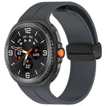 xDfind 折りたたみ式ブラックバックル マグネットシリコンウォッチバンド、Samsung Galaxy Watch8 / Watch8 Classic用