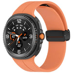 xDfind 折りたたみ式ブラックバックル マグネットシリコンウォッチバンド、Samsung Galaxy Watch8 / Watch8 Classic用