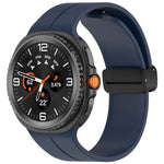 xDfind 折りたたみ式ブラックバックル マグネットシリコンウォッチバンド、Samsung Galaxy Watch8 / Watch8 Classic用