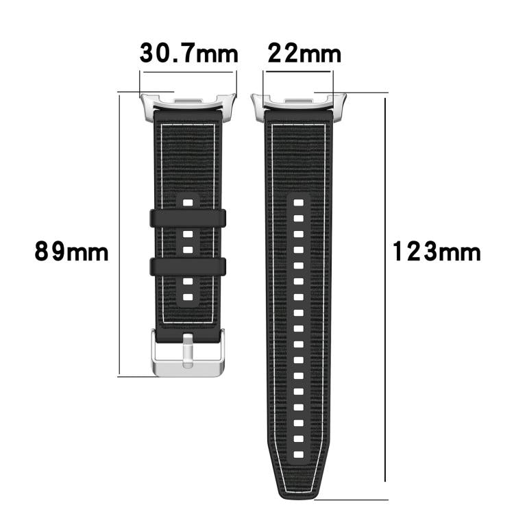 xDfind ハイブリッドナイロン編みシリコンウォッチバンド、Samsung Galaxy Watch 8 / 8 Classic 22mm用