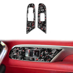 2pcs/Set Forged Gold Foil Carbon Fiber Car Window Lift Decorative Sticker for Chevrolet Corvette C8 2020-, Left Driver, Window Lift, Left Driver