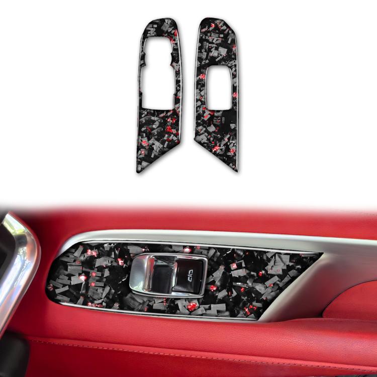 2pcs/Set Forged Gold Foil Carbon Fiber Car Window Lift Decorative Sticker for Chevrolet Corvette C8 2020-, Left Driver, Window Lift, Left Driver