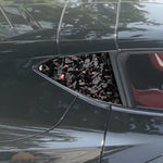 2pcs/Set Forged Gold Foil Carbon Fiber Car Rear Triangle Window Decorative Sticker for Chevrolet Corvette C8 2020-, Left and Right Driver, Rear Triangle Window