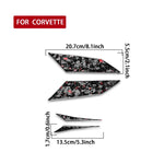 4pcs/Set Forged Gold Foil Carbon Fiber Car Taillight Sides Decorative Sticker for Chevrolet Corvette C8 2020-, Left and Right Driver, Taillight Sides