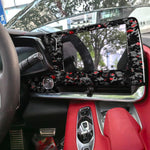 Forged Gold Foil Carbon Fiber Car Central Control Screen Frame Decorative Sticker for Chevrolet Corvette C8 2020-, Left Driver, Central Control Screen Frame, Left Driver