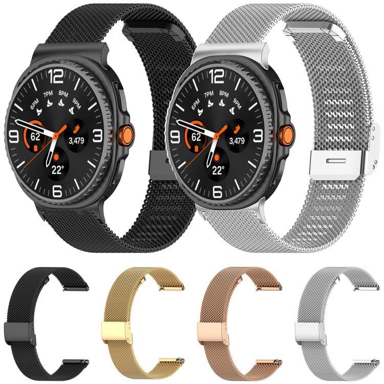 22mm xDfind バックル付きメタルメッシュウォッチバンド、Samsung Galaxy Watch 8 / Watch 8 Classic用