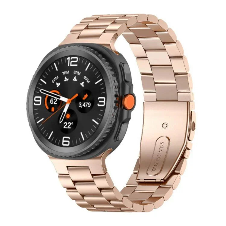 三連ビーズステンレススチール時計バンド Samsung Galaxy Watch8 / Watch8 Classic用