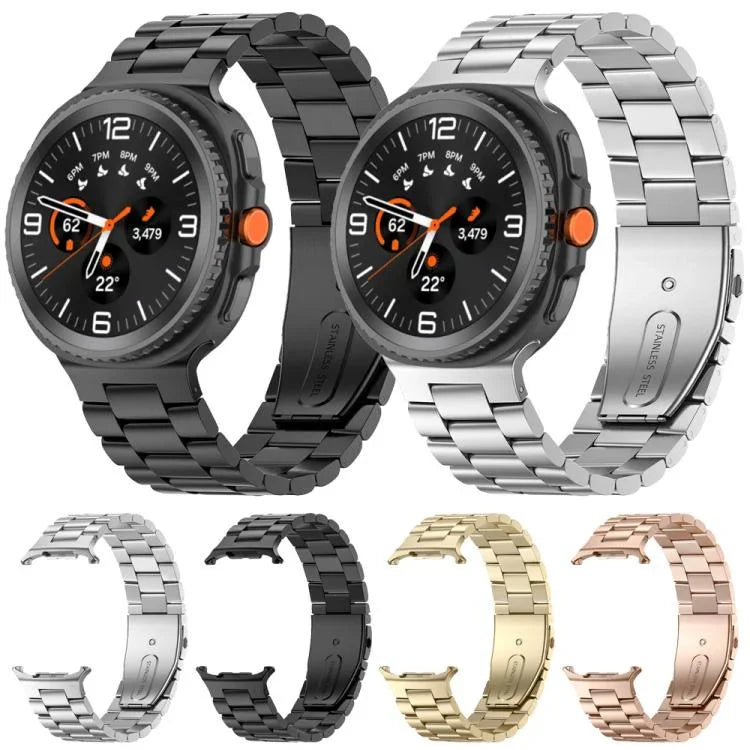 三連ビーズステンレススチール時計バンド Samsung Galaxy Watch8 / Watch8 Classic用