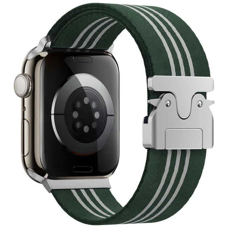 xDfind パラシュートバックル3ストライプ編みナイロンウォッチバンド、Apple Watch 42 / 44 / 45 / 46 / 49mm用、Apple Watch 38 / 40 / 41 / S10 42mm用