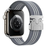xDfind パラシュートバックル3ストライプ編みナイロンウォッチバンド、Apple Watch 42 / 44 / 45 / 46 / 49mm用、Apple Watch 38 / 40 / 41 / S10 42mm用
