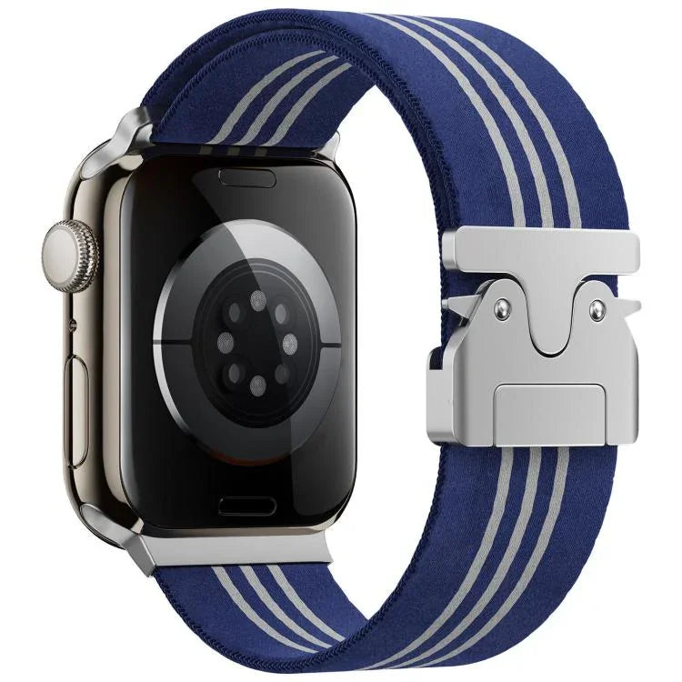 xDfind パラシュートバックル3ストライプ編みナイロンウォッチバンド、Apple Watch 42 / 44 / 45 / 46 / 49mm用、Apple Watch 38 / 40 / 41 / S10 42mm用