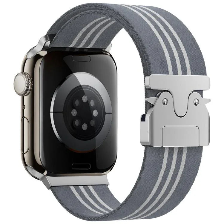 xDfind パラシュートバックル3ストライプ編みナイロンウォッチバンド、Apple Watch 42 / 44 / 45 / 46 / 49mm用、Apple Watch 38 / 40 / 41 / S10 42mm用