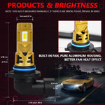 2pcs/Pack 35W 3000LM 6500K IP68 Waterproof Car LED Headlight Bulb, 9005, 9006, H1, H4, H7, H11