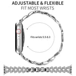 xDfind 小型ツイストダイヤモンドメタルウォッチバンド、Apple Watch 38 / 40 / 41 / S10 42mm 20mm用