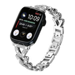 xDfind 小型ツイストダイヤモンドメタルウォッチバンド、Apple Watch 38 / 40 / 41 / S10 42mm 20mm用