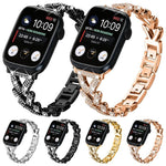 xDfind 小型ツイストダイヤモンドメタルウォッチバンド、Apple Watch 38 / 40 / 41 / S10 42mm 20mm用